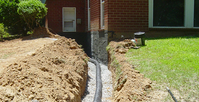 french drain installation